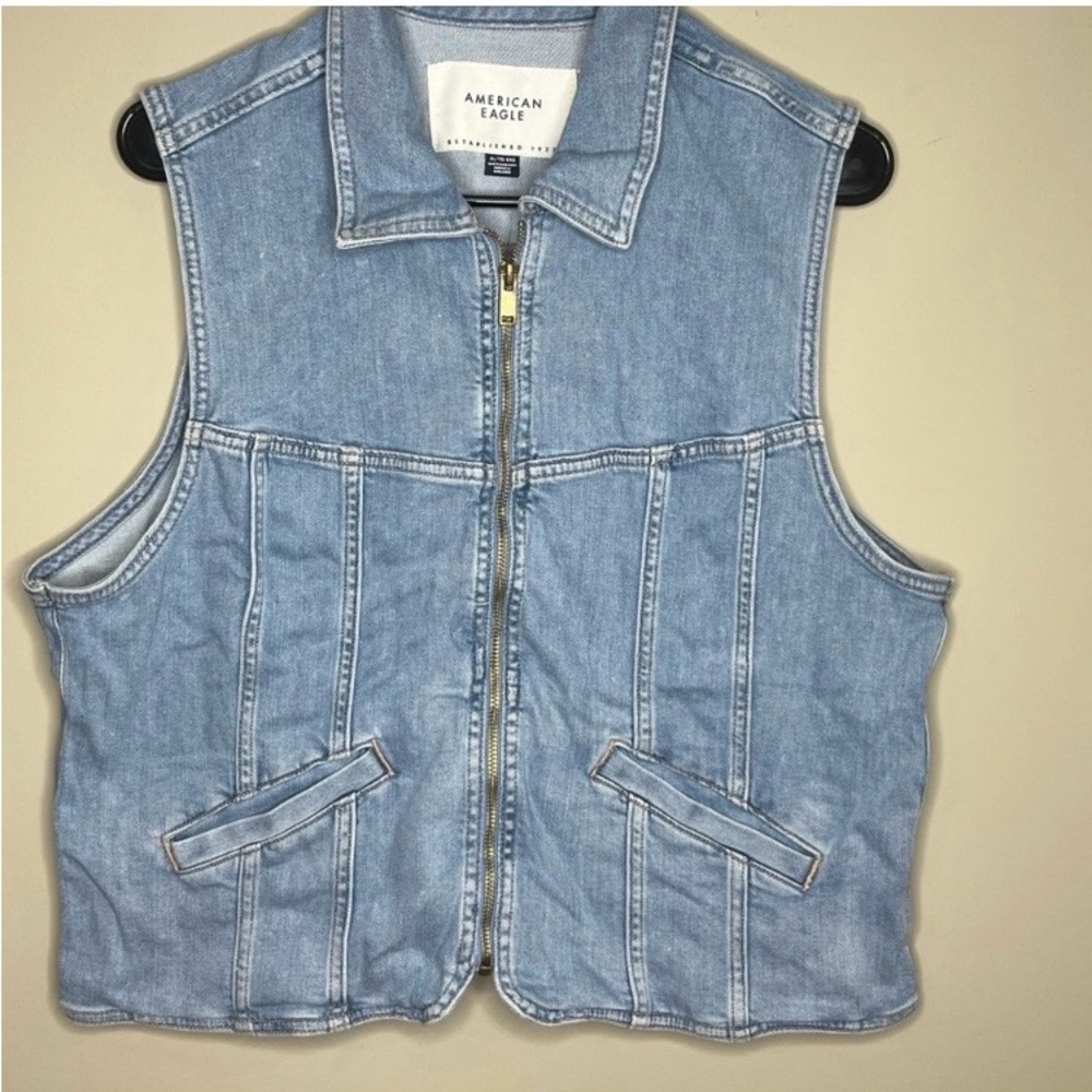 American Eagle Denim Jean Vest Extra Large - Picture 3 of 10